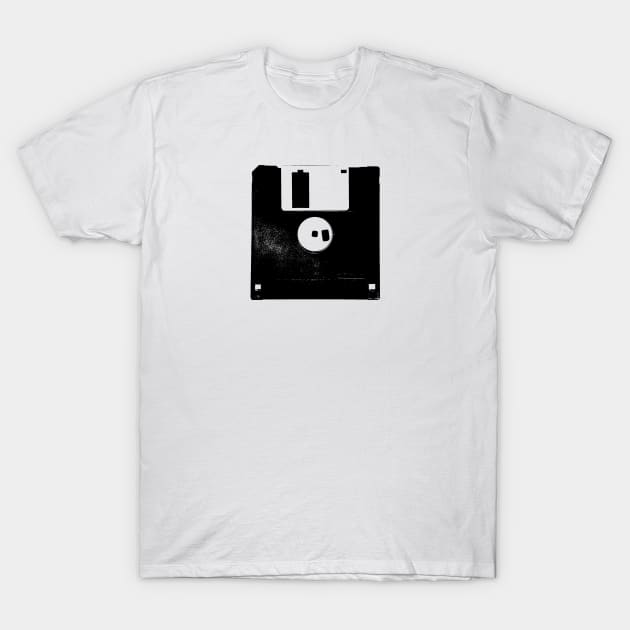 Retro Music Player Computer Floppy Disc T-Shirt by Spindriftdesigns